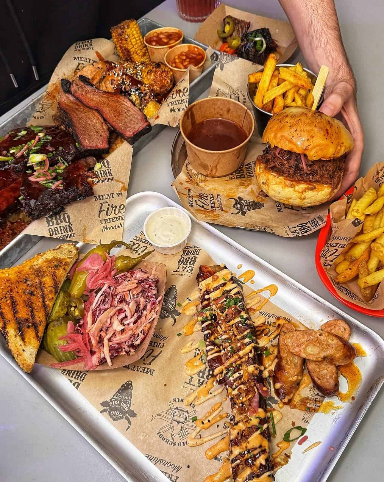 Selection of BBQ food at Old School BBQ