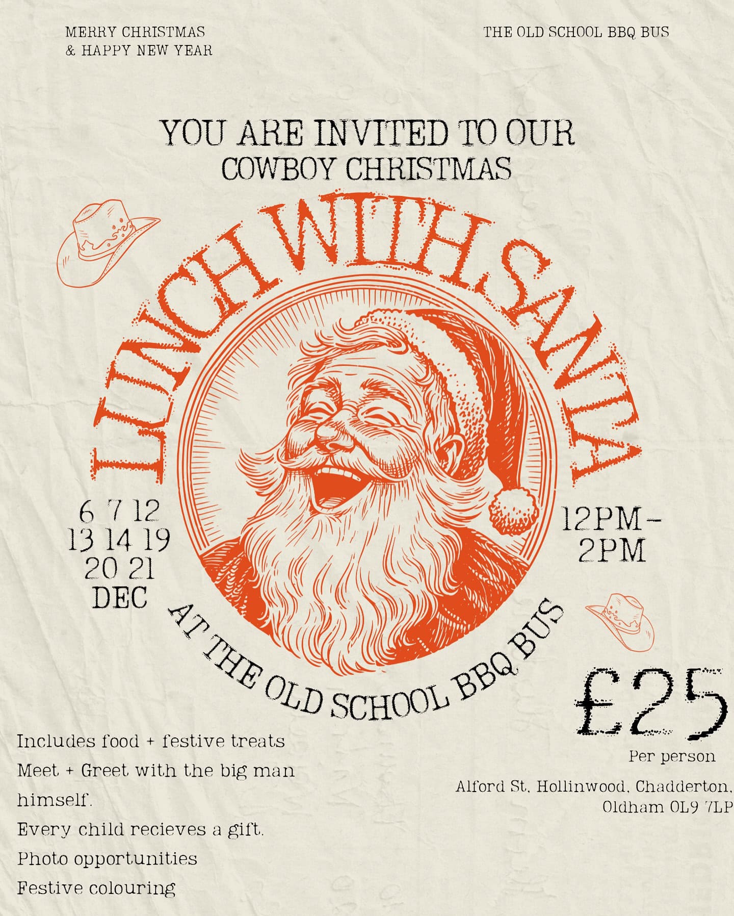 Meet Santa at Old School BBQ in Oldham